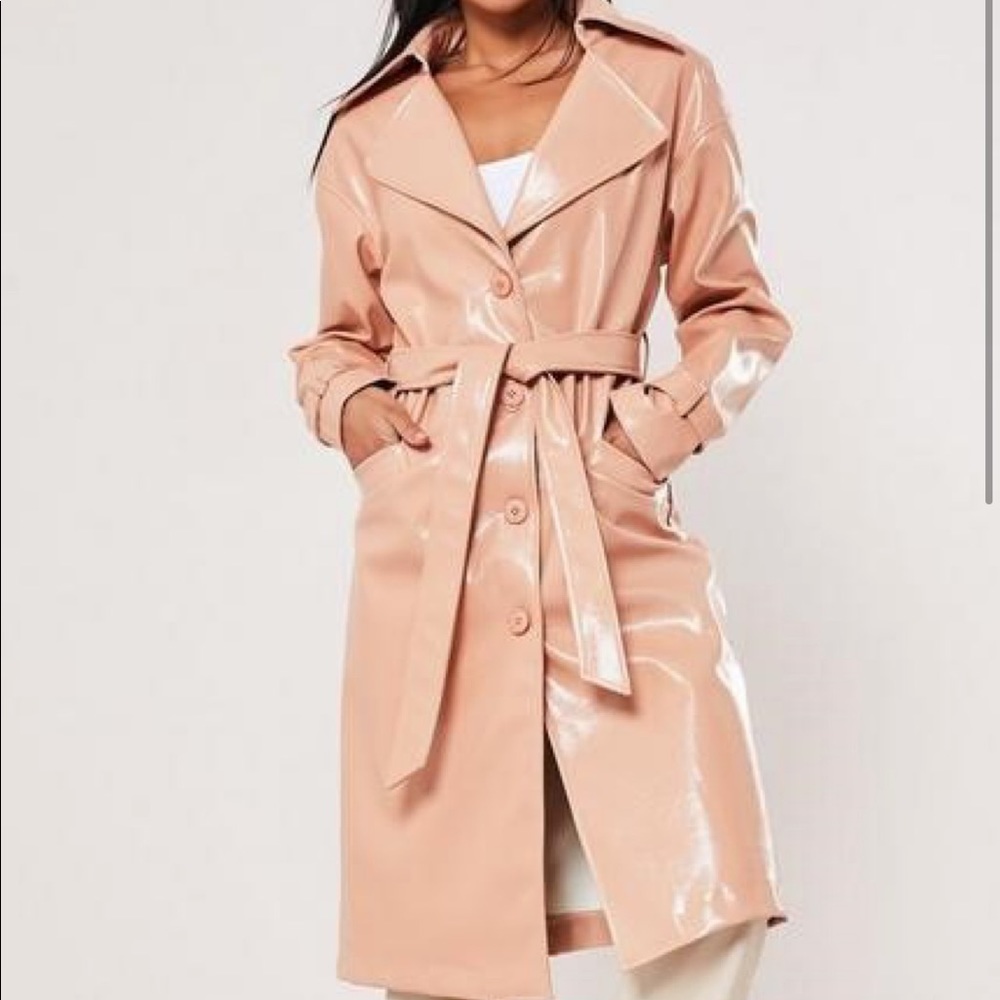 Vinyl trench coat